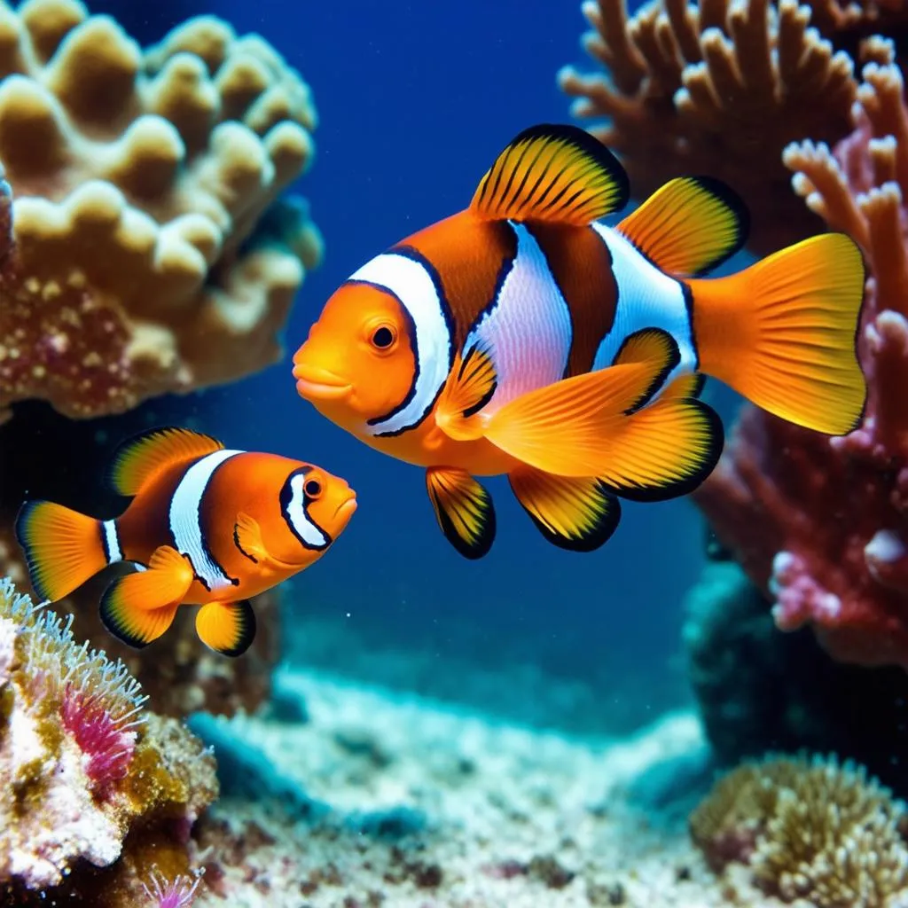 Marlin and Nemo hugging in the Great Barrier Reef